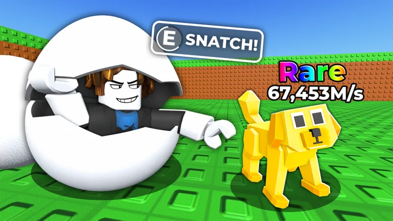 Official Fake an Egg thumbnail showing a gold dog and a snatch prompt